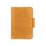 Gold leather Golf Scorecard Holder with pencil holder.