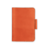 Orange leather Golf Scorecard Holder with pencil holder.
