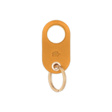 Gold leather Grip Keychain with hand-pressed Woolly Made logo and brass hardware.
