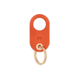 Orange leather Grip Keychain with hand-pressed Woolly Made logo and brass hardware.