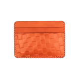 Orange Checker Texture Half Wallet.