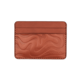 Brown Contour Texture Half Wallet.