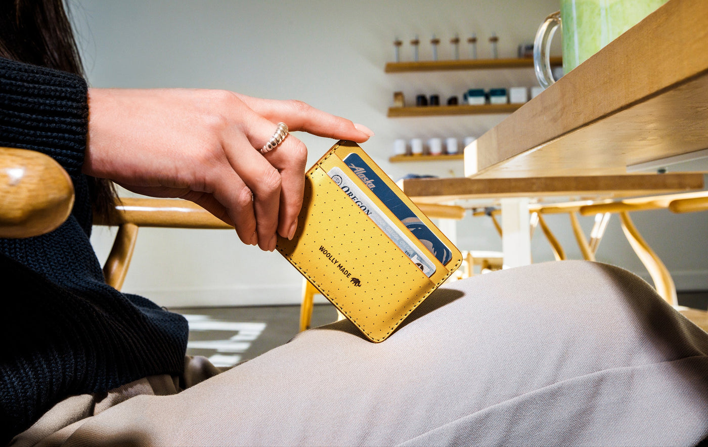 Half Wallet in yellow leather
