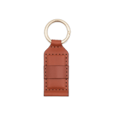 Back view of our Hat Clip in brown leather.