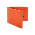 Orange leather, decorative perforation and etched Woolly Made logo.