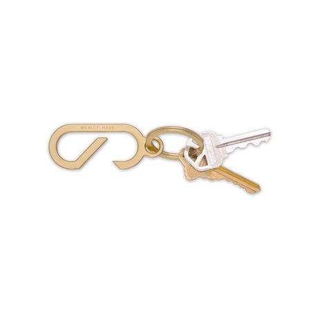 Brass Lever Keychain with keys.