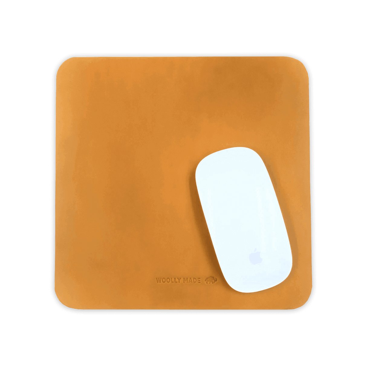 Gold leather Mouse Pad with Apple Mouse.