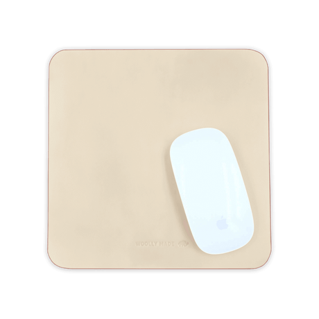 Tusk leather Mouse Pad with Apple Mouse.