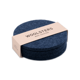 Navy round Woolster set stacked.