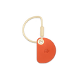 Orange Crescent Keychain with brass hardware.