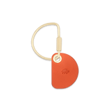 Orange Crescent Keychain with brass hardware.