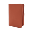 Brown leather Passport Wallet 3/4 angle view.