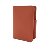 Brown leather Passport Wallet 3/4 angle view.