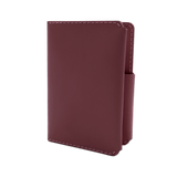 Burgundy leather Passport Wallet 3/4 angle view.