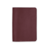 Burgundy leather Passport Cover closed view.