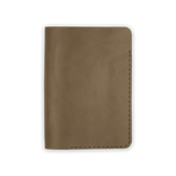 Olive leather Passport Cover closed view.