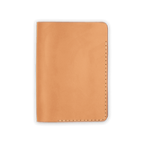 Tan leather Passport Cover closed view.