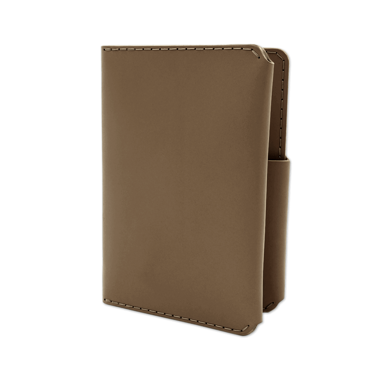 Olive leather Passport Wallet 3/4 angle view.