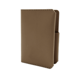 Olive leather Passport Wallet 3/4 angle view.