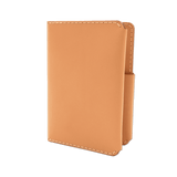 Tan leather Passport Wallet 3/4 angle view.