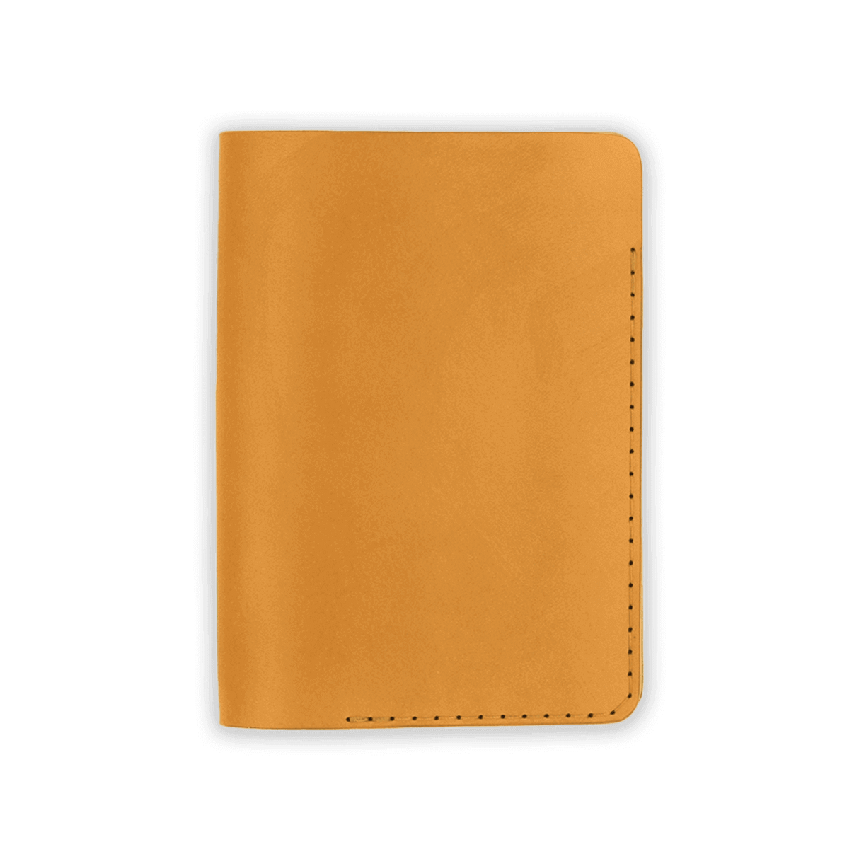 Gold leather Passport Cover closed view.