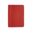 Red leather Passport Cover closed view.