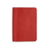 Red leather Passport Cover closed view.