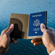 Passport Cover in olive leather