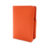 Orange leather Passport Wallet 3/4 angle view.