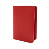 Red leather Passport Wallet 3/4 angle view.