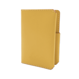 Yellow leather Passport Wallet 3/4 angle view.