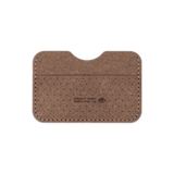 Plant leather Slim Wallet with decorative perforation and etched Woolly Made logo.