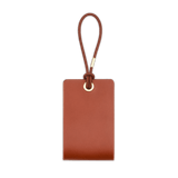 Woolly Made Standard Luggage Tag in Brown with elastic cord front view.
