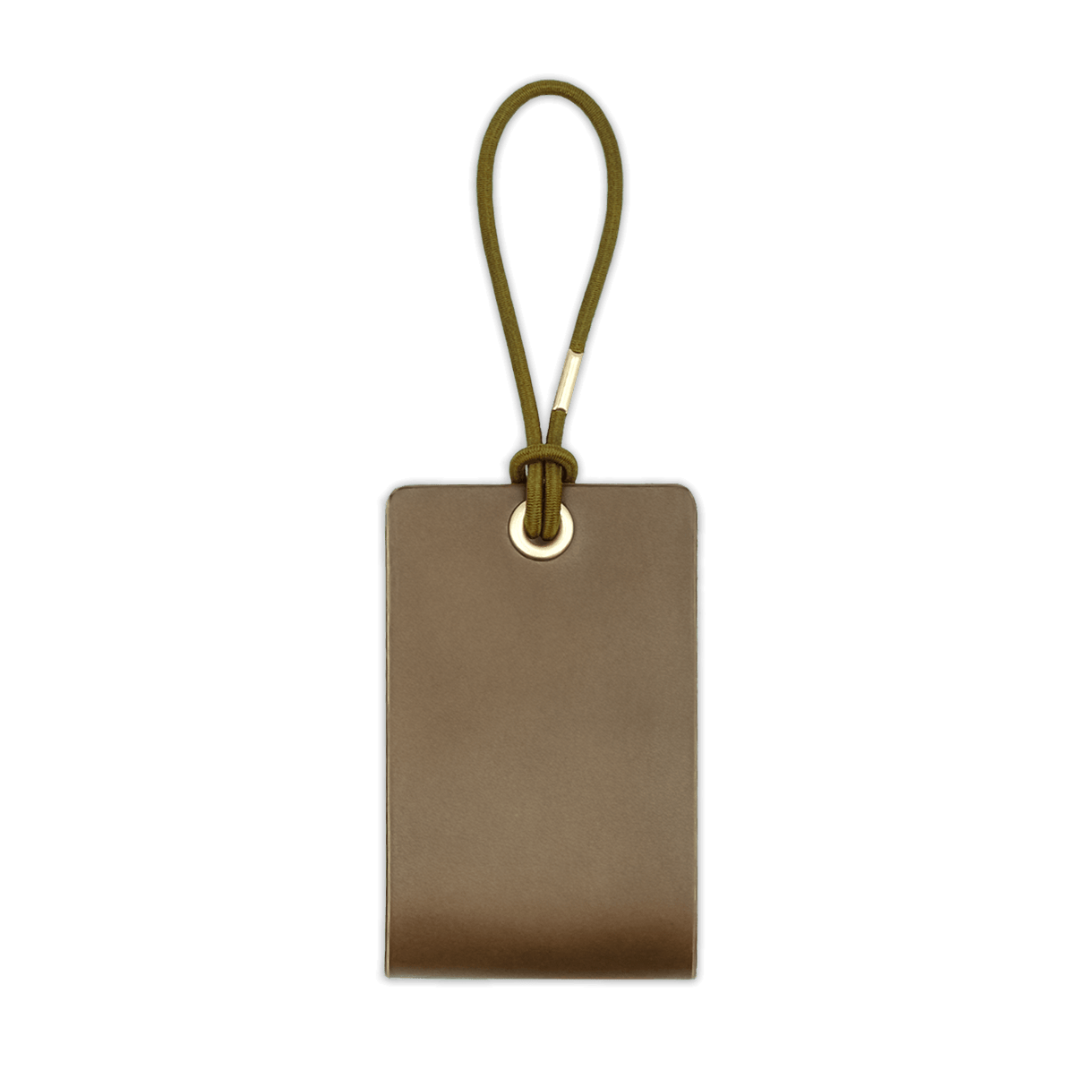 Woolly Made Standard Luggage Tag in Olive with elastic cord.