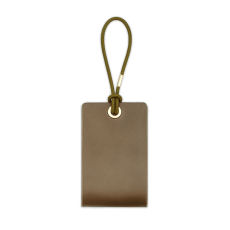 Woolly Made Standard Luggage Tag in Olive with elastic cord.