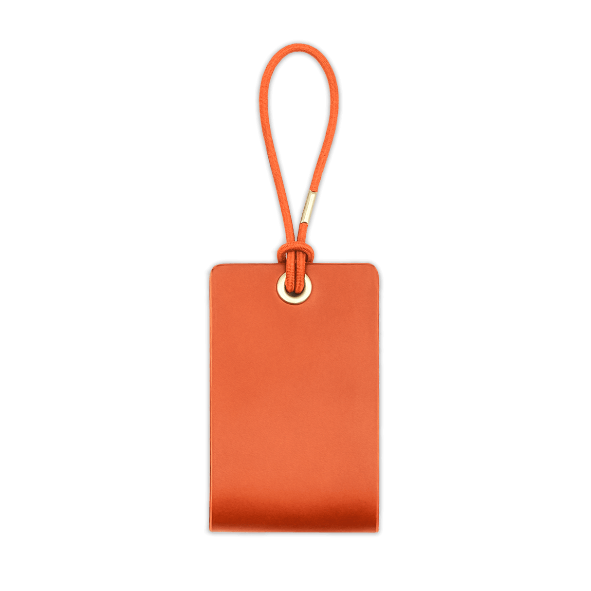 Woolly Made Standard Luggage Tag in Orange with elastic cord.