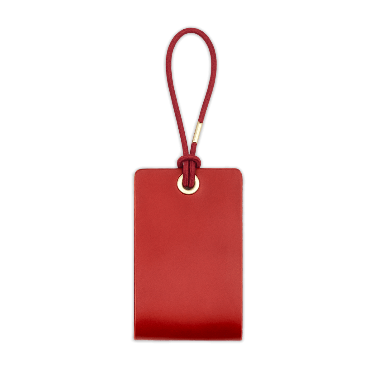 Woolly Made Standard Luggage Tag in Red with elastic cord.
