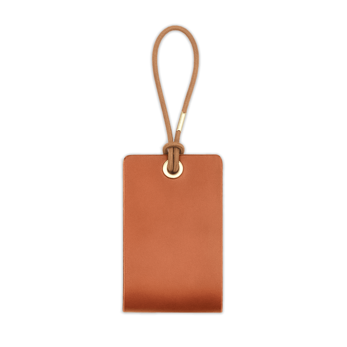 Woolly Made Standard Luggage Tag in Tan with elastic cord.