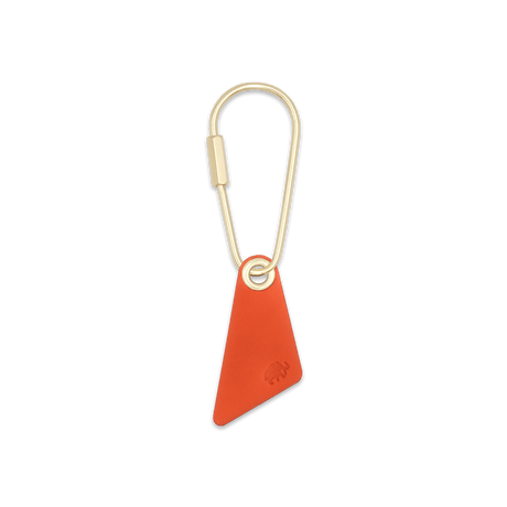Teardrop Keychain in orange leather