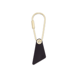 Teardrop Keychain in black leather.