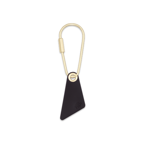 Teardrop Keychain in black leather.