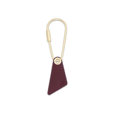 Teardrop Keychain in burgundy leather.