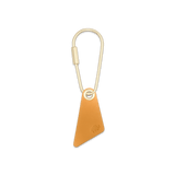 Teardrop Keychain in gold leather.