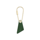 Teardrop Keychain in green leather