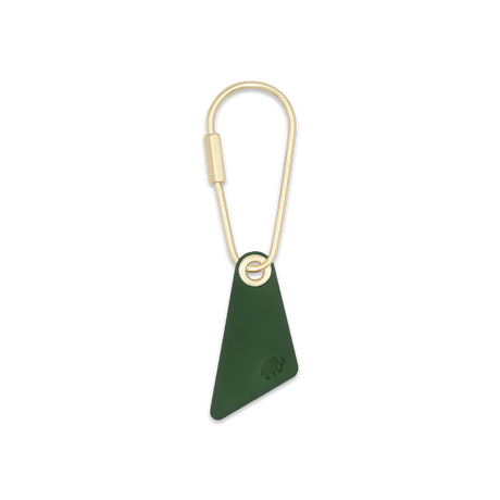 Teardrop Keychain in green leather