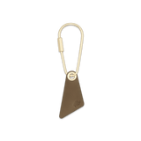 Teardrop Keychain in olive leather.