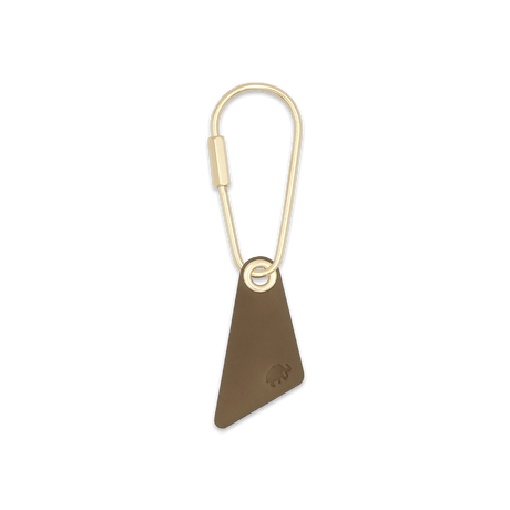 Teardrop Keychain in olive leather.