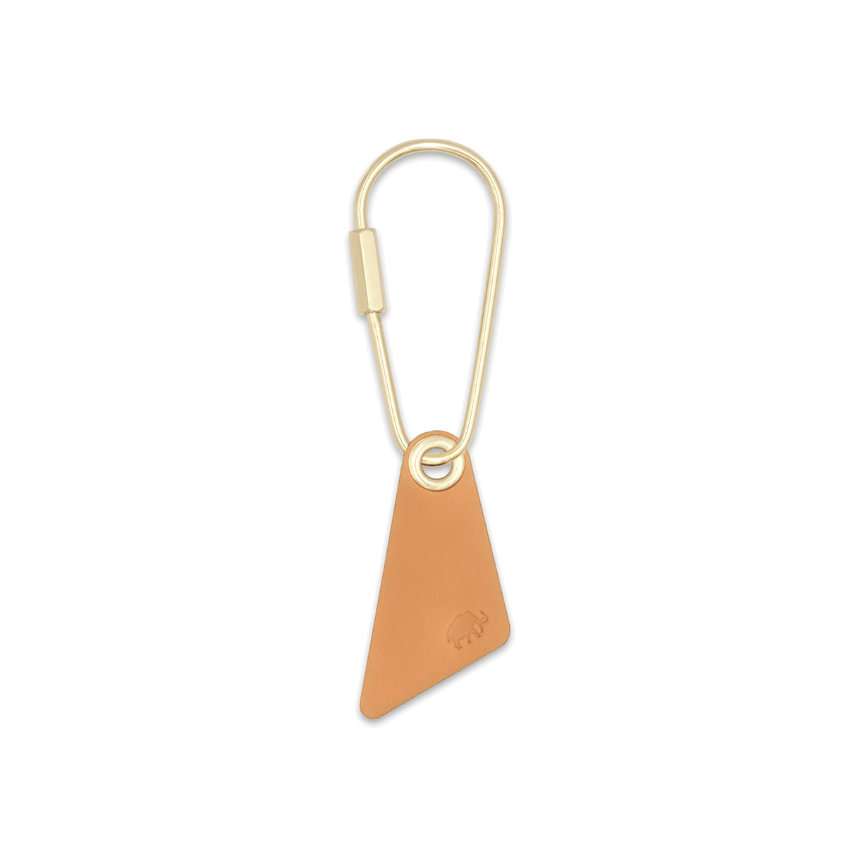 Teardrop Keychain in tan leather.