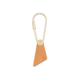 Teardrop Keychain in tan leather.