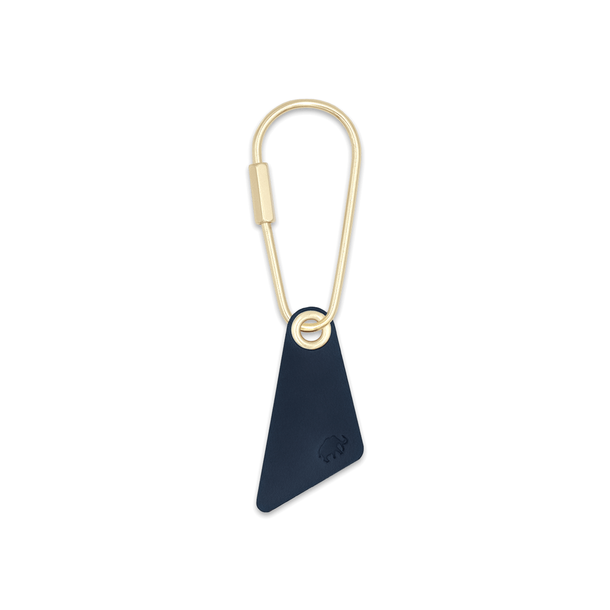 Teardrop Keychain  in navy leather.
